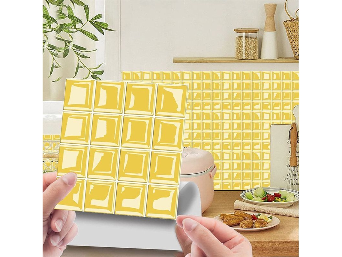 2026altiro-azulejo De Pared Autoadhesivo 3d De 10x10 Cm, Mosaico De Simulación, Decorativo, Pvc Impermeable, Removible.