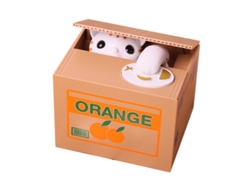 Rebe-banco De Moedas De Estilo De Gato Branco Em Abs 12x10x9cm, Brinquedo Decorativo Com Baterias Para Aniversário E Decoração