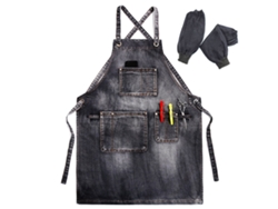 Delantal De Vaquero Ajustable Con Bolsillos Para Mujer Y Hombre - Estilo Desgastado | Talla S A Xxl