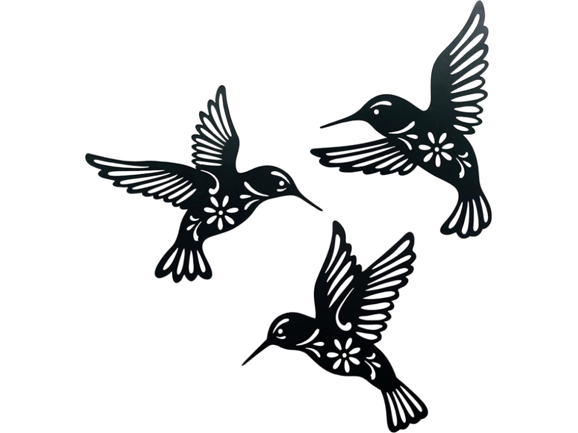 3 Piezas De Esculturas Colgantes De Metal Con Forma De Colibrí Para Decoración De Pared, Ideales Para Jardín O Sala De Estar.