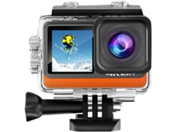 Cámara De Acción Wifi Ultra Hd 4k 30fps 16mp Con Doble Pantalla Ips Lcd De 2.0", Gran Angular De 170° Y Resistente Al Agua Hasta 30 M.