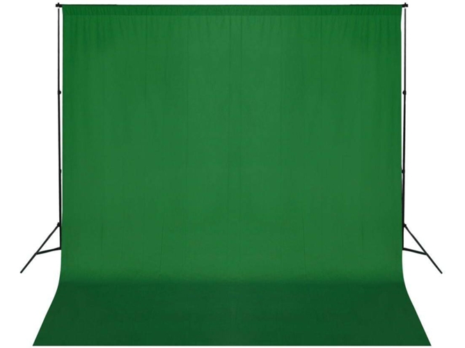 vidaXL Sistema de soporte de telón fondo 600x300 cm verde