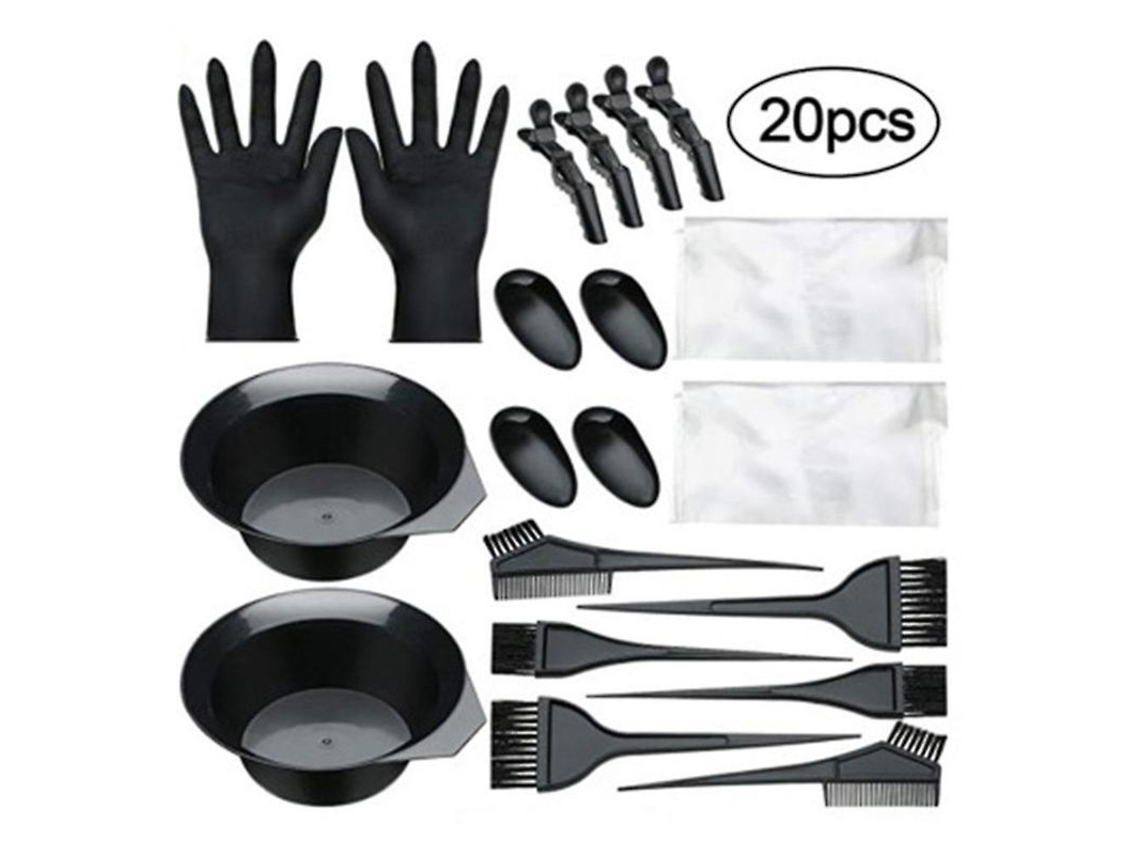 Kit De Tinte Para El Cabello Con 20 Piezas, Pinceles Y Recipientes Para Teñir El Cabello.