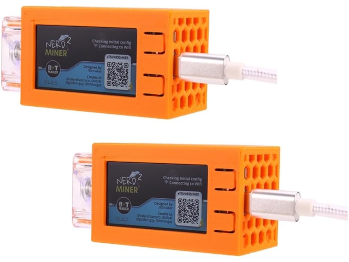 2 Unidades De Nerdminer V2 Pro Miner 78kh/s Mini Btc Solo Lottery Con Ventilador De Bitcoin