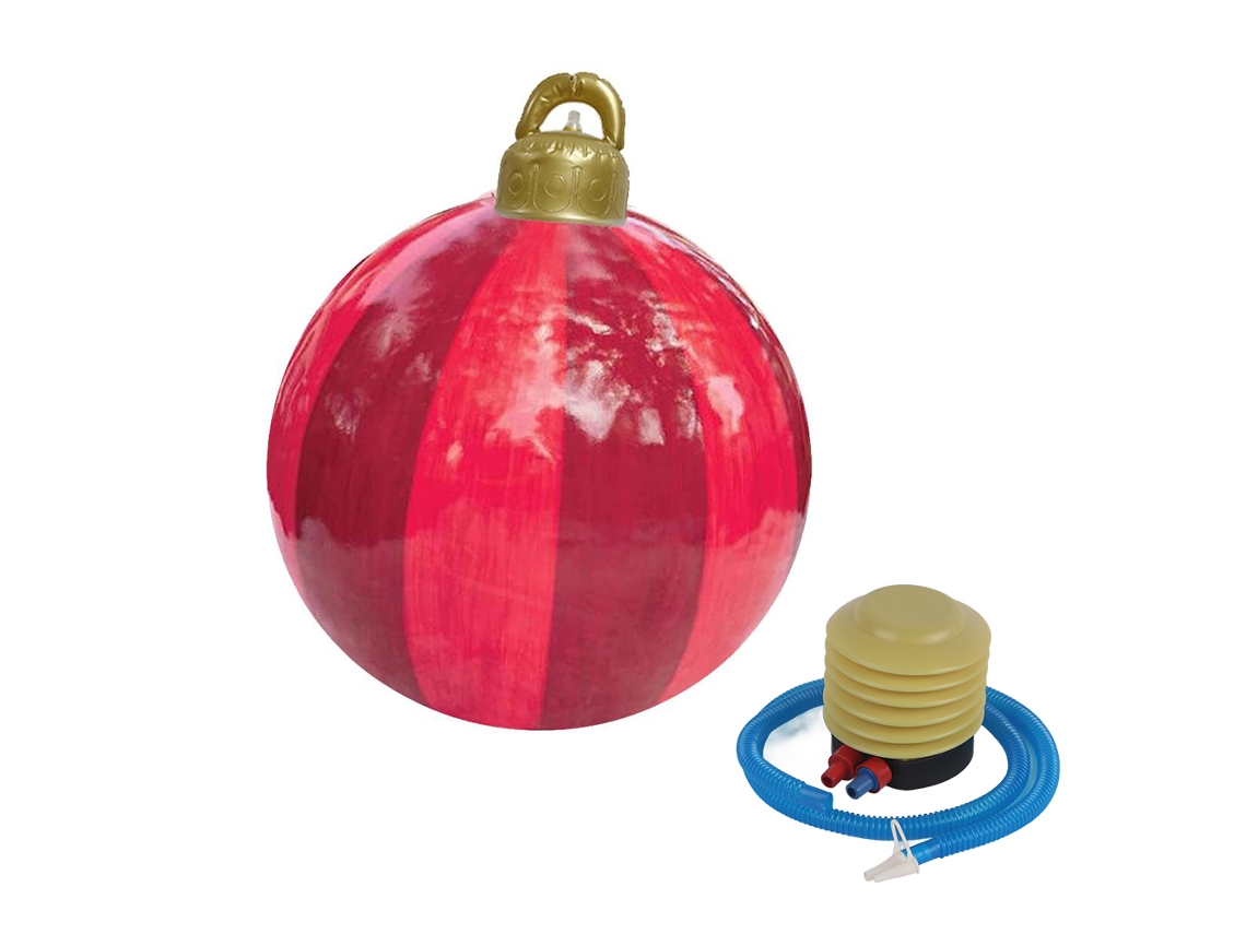 Bola navideña inflable de PVC, 23,6 pulgadas