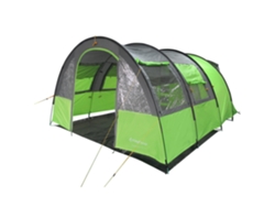 Tienda de campamento familiar de 4 salas - Amplio y cómodo 480 x 340 x 200 cm Verde y gris TRENDYFLAIR