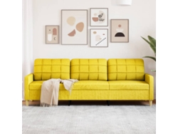 Sofá De 3 Plazas | Sofá De Salón | Sofá De Descanso De Tela Amarillo Claro 210 Cm Wsd841536