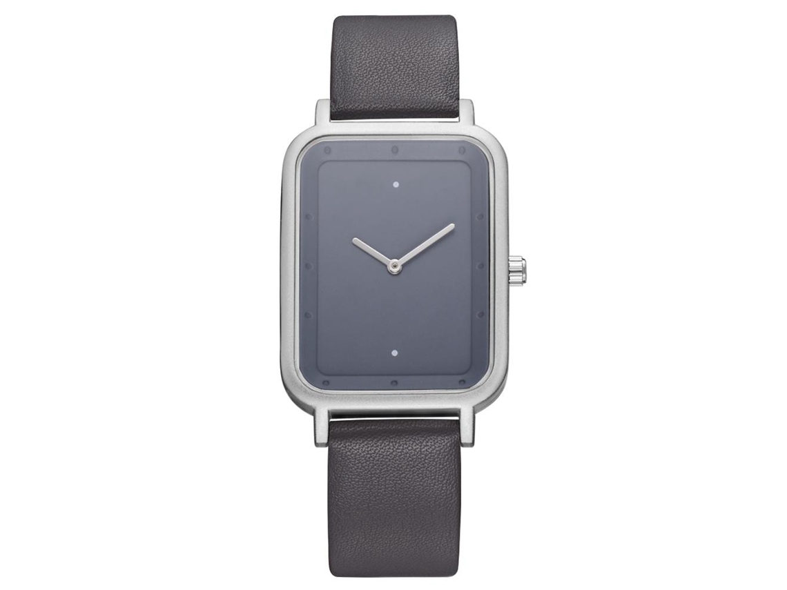 Reloj De Pulsera Analógico De Moda Para Negocios Tomi Con Correa De Pu (gris Plata)