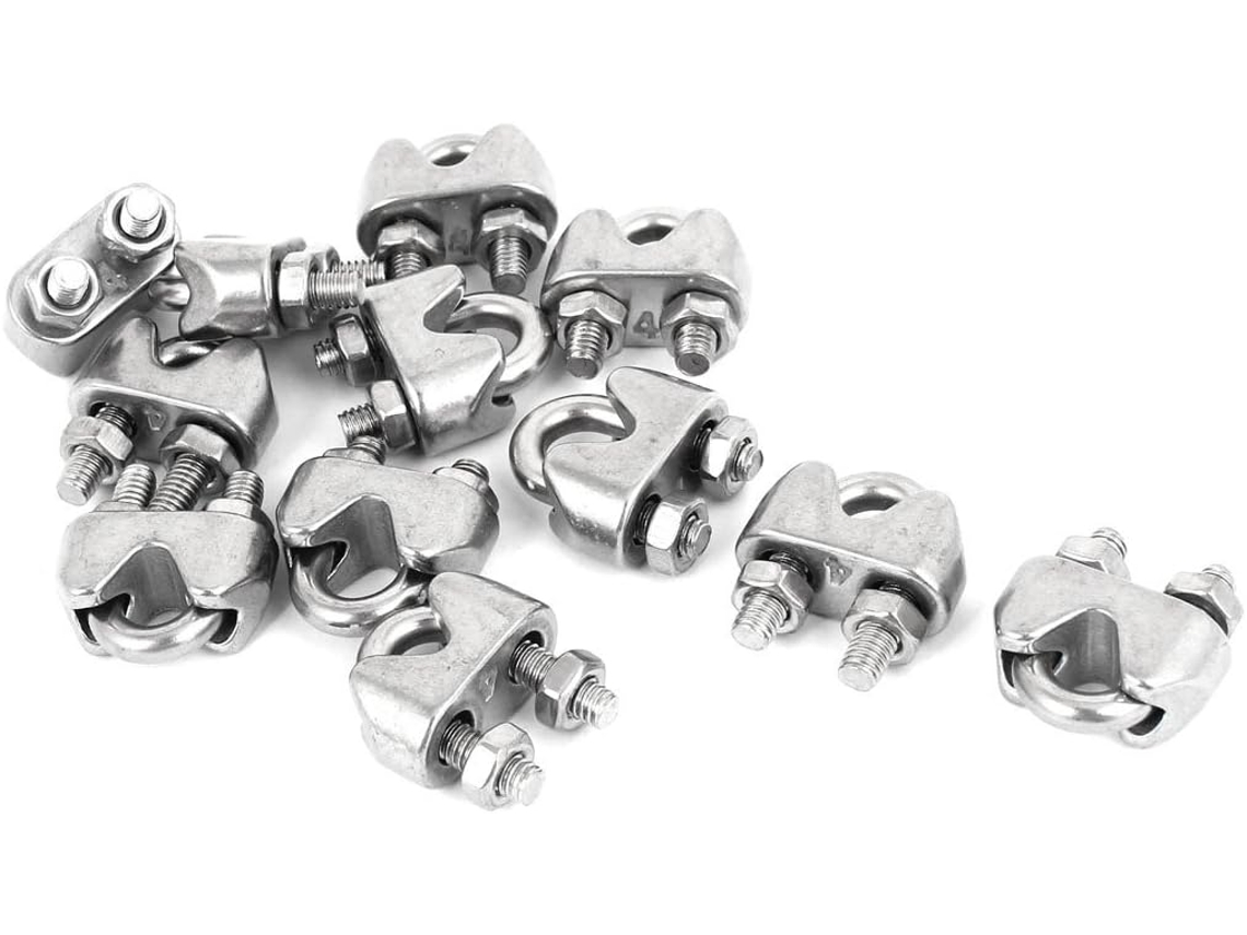 12 Piezas Rosca 4 Mm 5/32' Abrazadera Para Cable De Acero Sujetadores De Para (2e3c010a5ba57f70d8...