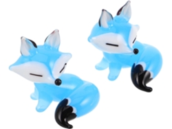 Juego 2 Figuras Zorros Cristal Diseño Moderno Dibujos Animados Decoración Oficina Ocasiones Especiales