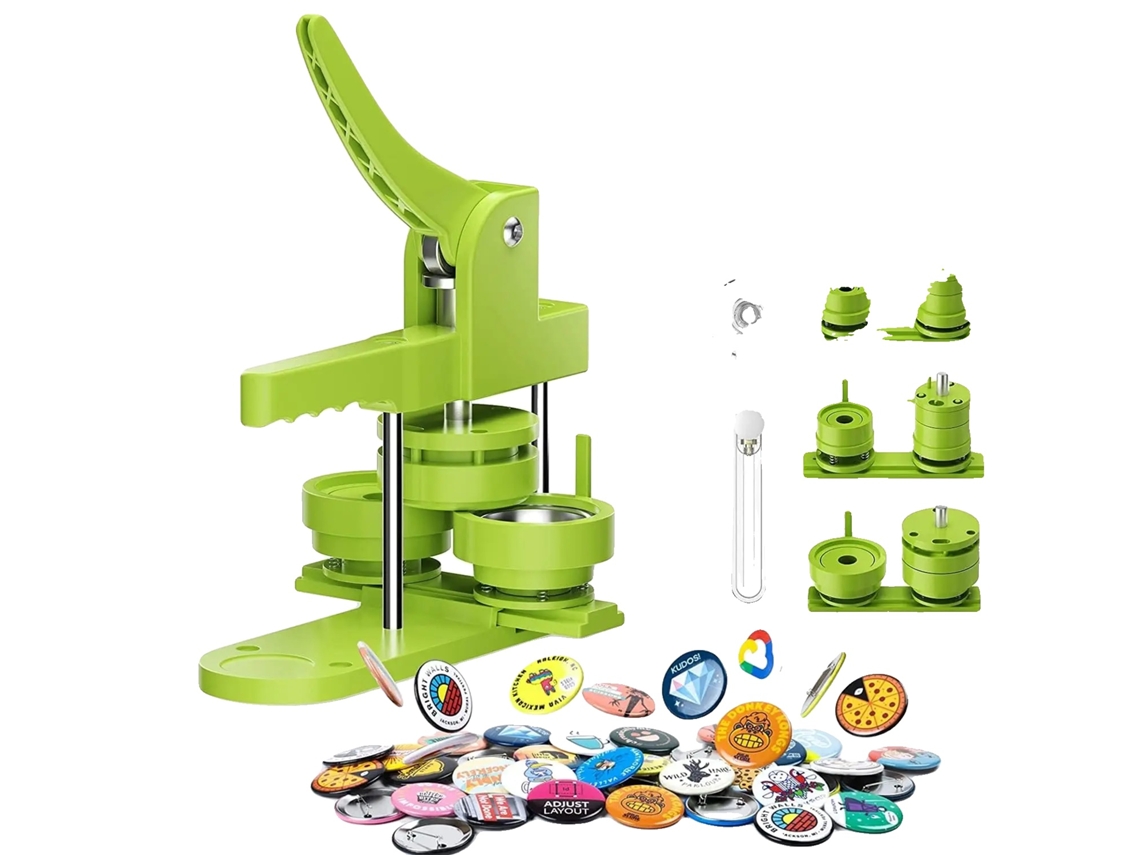 Máquina para hacer botones, diseño fácil de usar, kit de manualidades versátil, verde