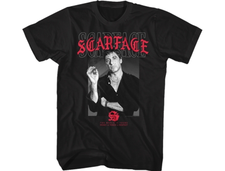 Camiseta Unisexo DEEPSTONE Tony Montana The World Is Yours Scarface Negro (XXXL)