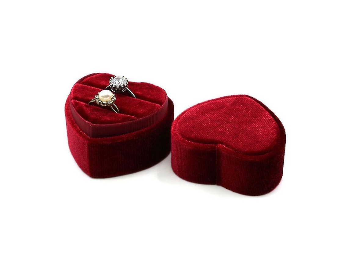 2026-caja De Anillos De Forma De Corazón Para Boda Y Ceremonias Importantes, Caja De Joyería Retro