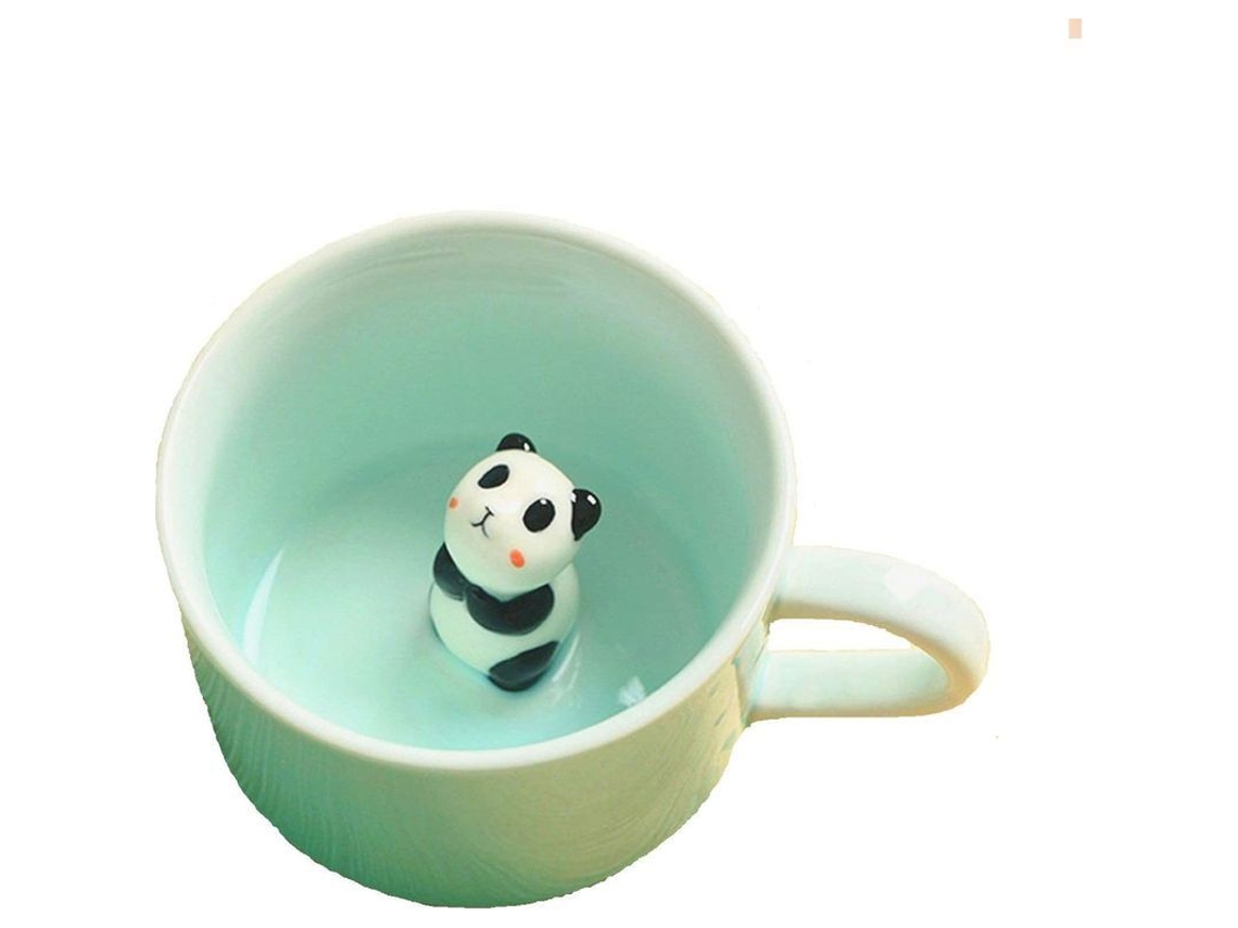 2026da-taza De Cerámica Con Figura 3d De Panda Adorable 200ml Para Regalo Y Uso Diario