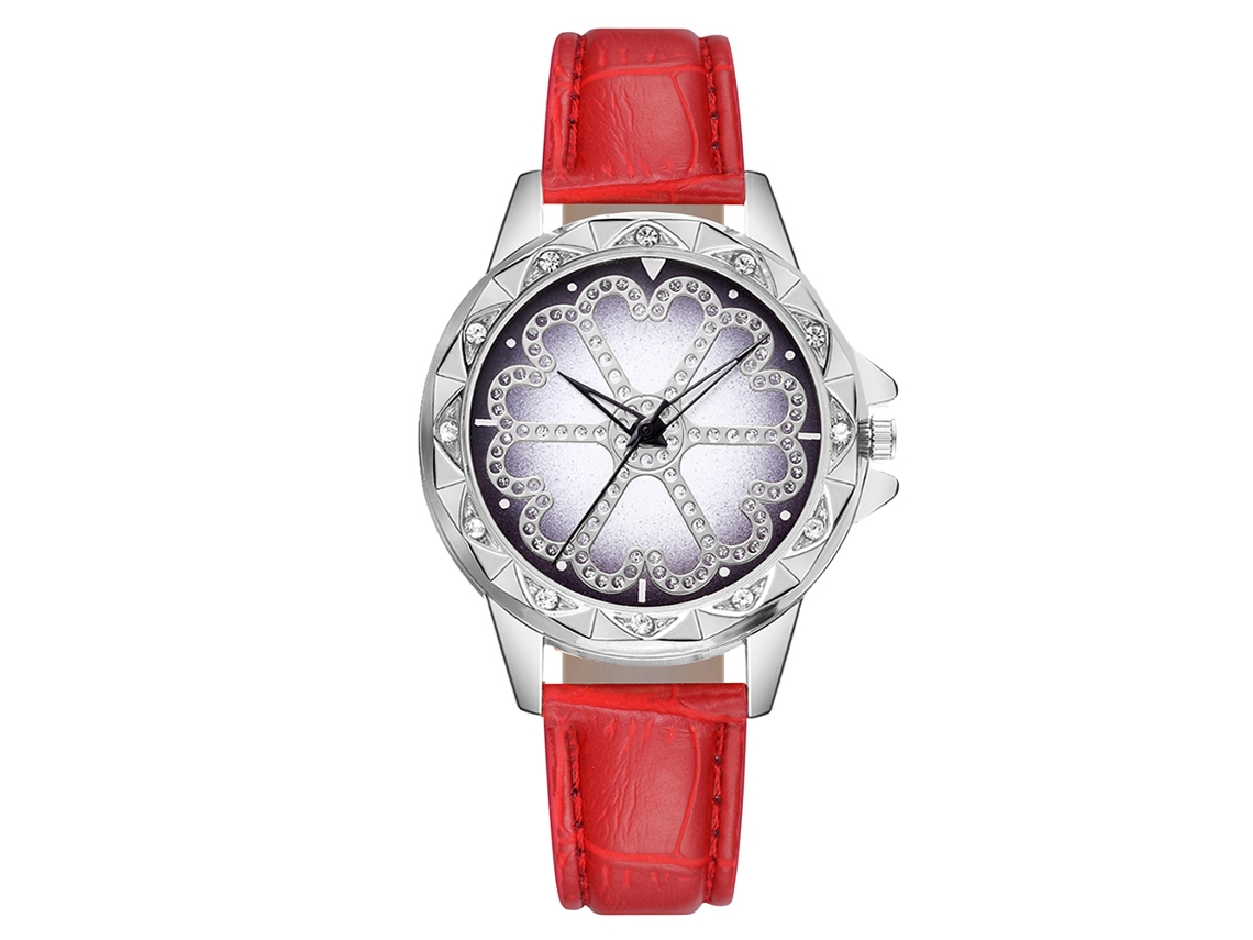 Relógio De Pulso Analógico De Quartzo Com Pulseira Pu Moda Display Redondo (preto)