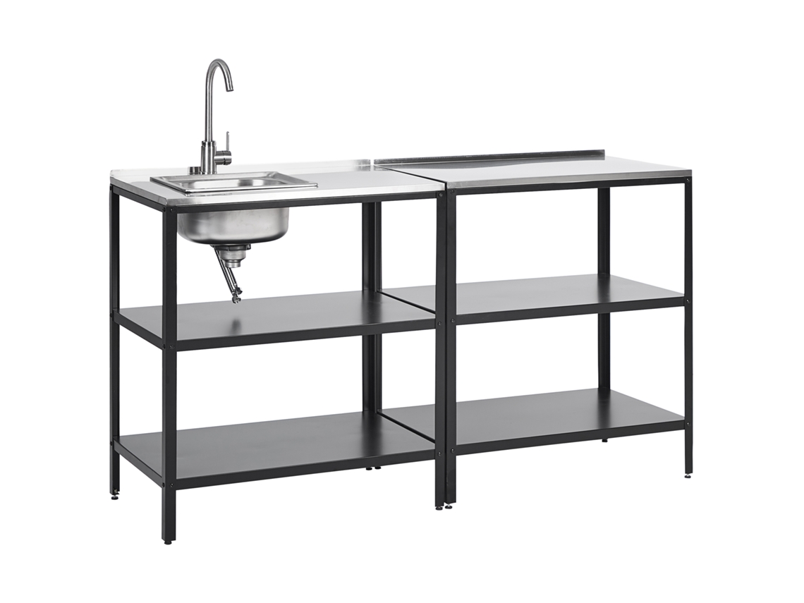 Cocina de jardín BELIANI Vilama de Acero Negro