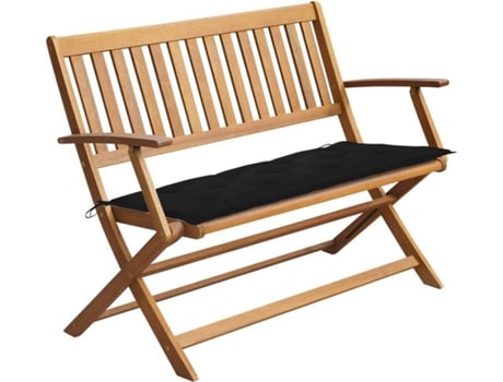 Banco de jardín VIDAXL Negro Madera de acacia (120x60x89 cm)