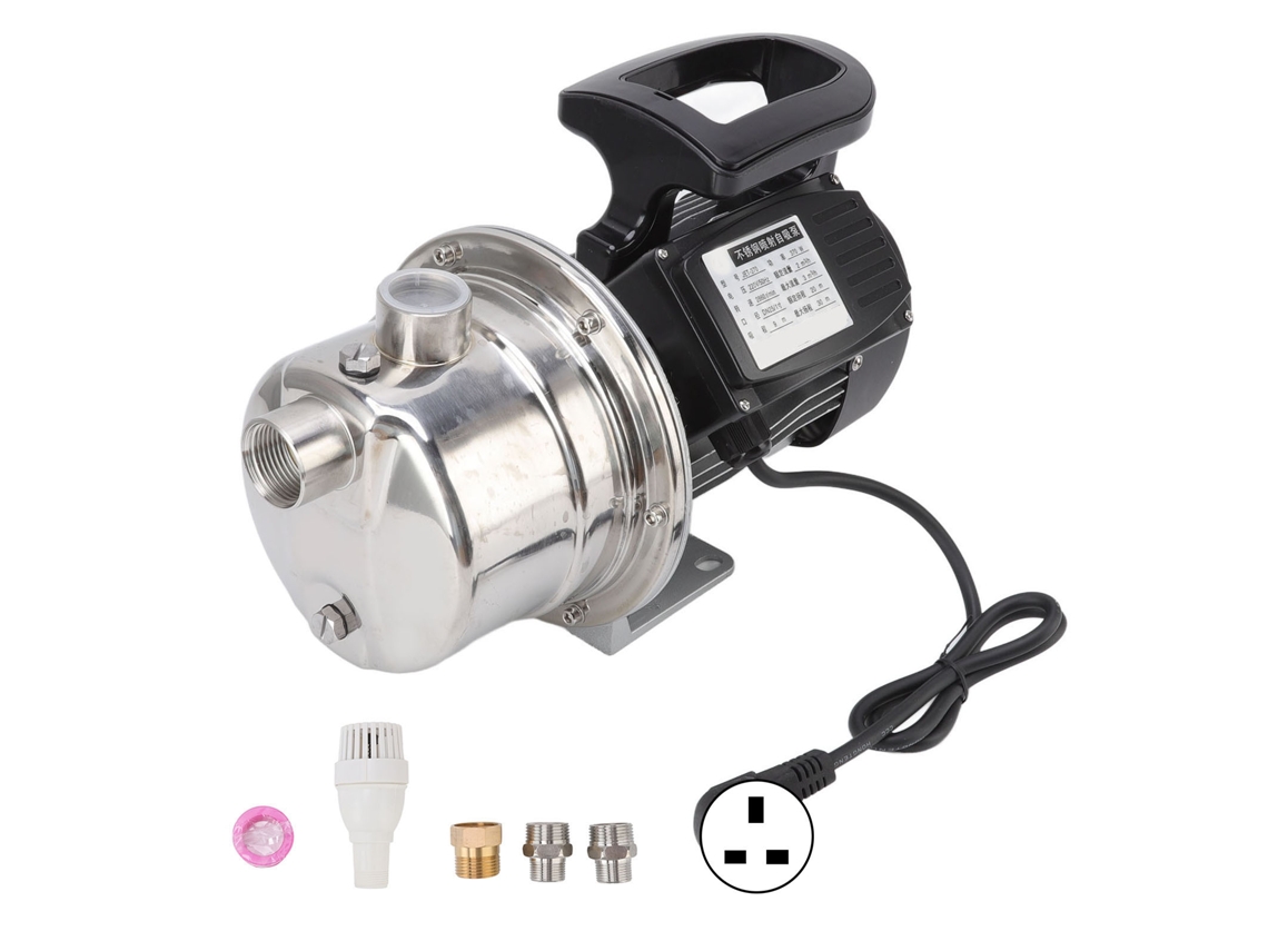 Bomba de presión manual de acero inoxidable de 370 W con válvula inferior