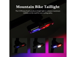 Luz Trasera Led Recargable Por Usb Para Bicicleta, Luz Para Casco Con 6 Modos, Ip43, Rojo Y Azul.