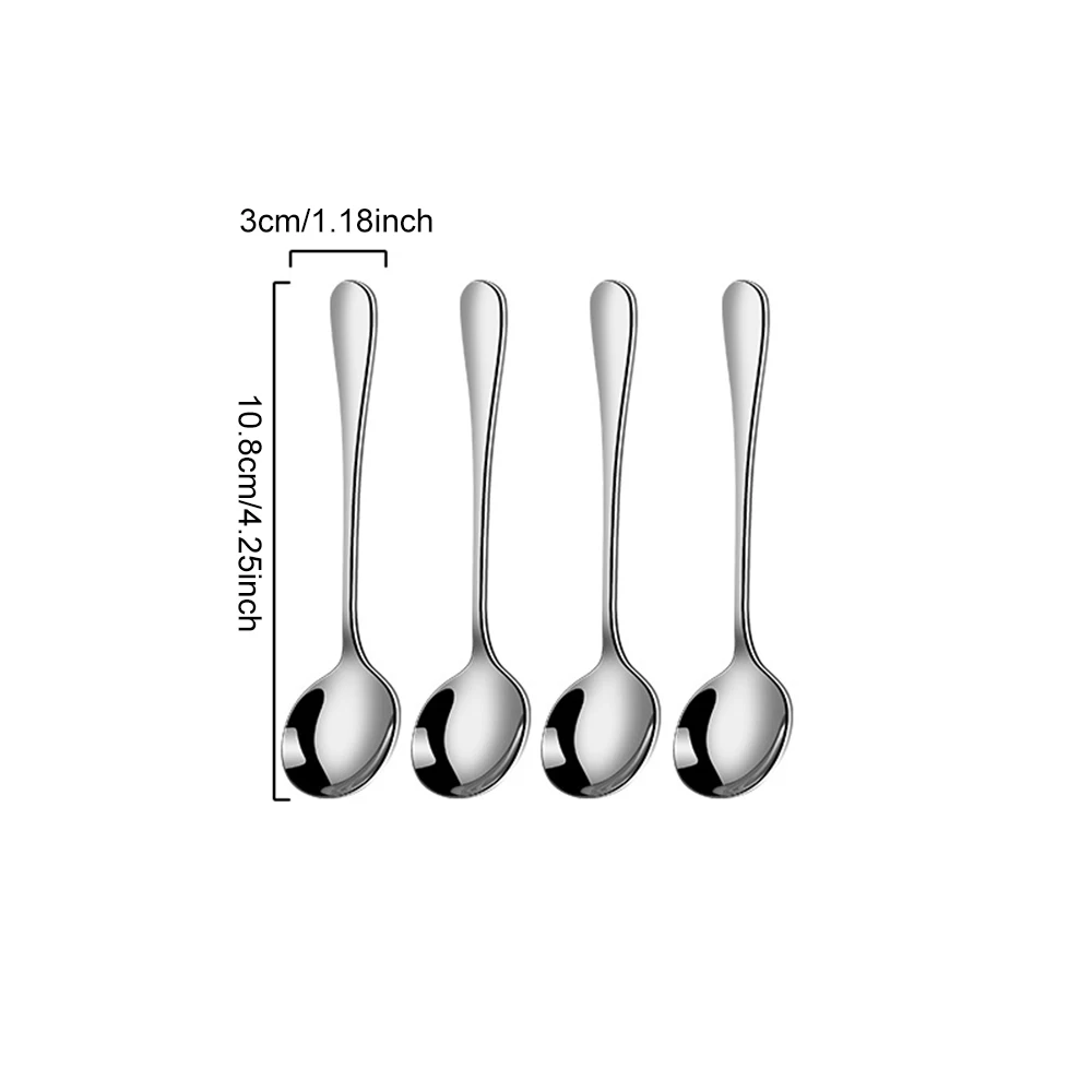 Cucharas de acero inoxidable, resistentes y aptas para lavavajillas. MDUG (10,8 cm, 4 unidades)