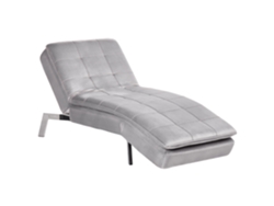 Chaise longue BELIANI Loiret de Terciopelo Gris 179x76x93
