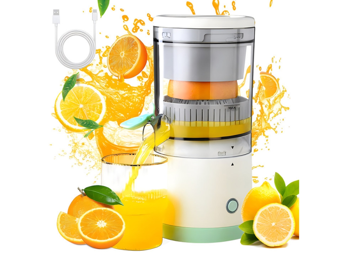 RELAVAEV Espremedor Elétrico Recarregável Espremedor De Frutas Cítricas Com Carregamento Usb C, Motor De 45 Watts Para Suco De Laranja, Limão E Toranja Recém