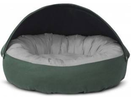 Cama Redonda para Perros y Gatos GAUTY Tela de sarga (Gris y Verde - 57 cm)