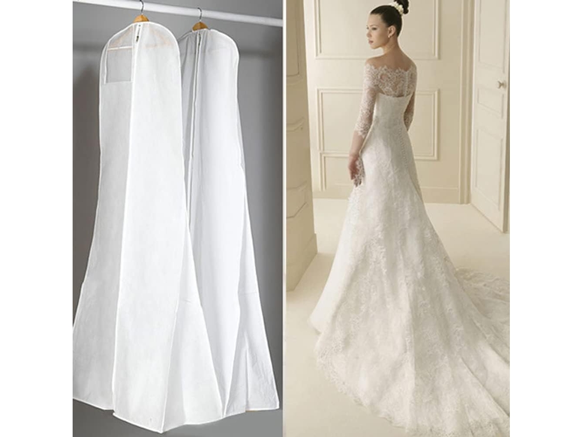 180 Transpirable Resistente Polvo Vestidos Novia Noche Abrigos Largos Blanco Cm Al