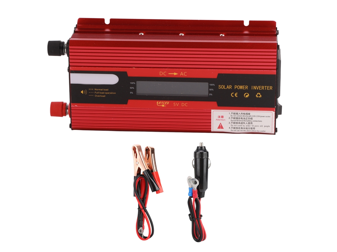 Inversor Solar Portátil De 1000 W, Convertidor De Cc A Ca De 12 V A 220 V Con Pantalla Lcd Y Protección.