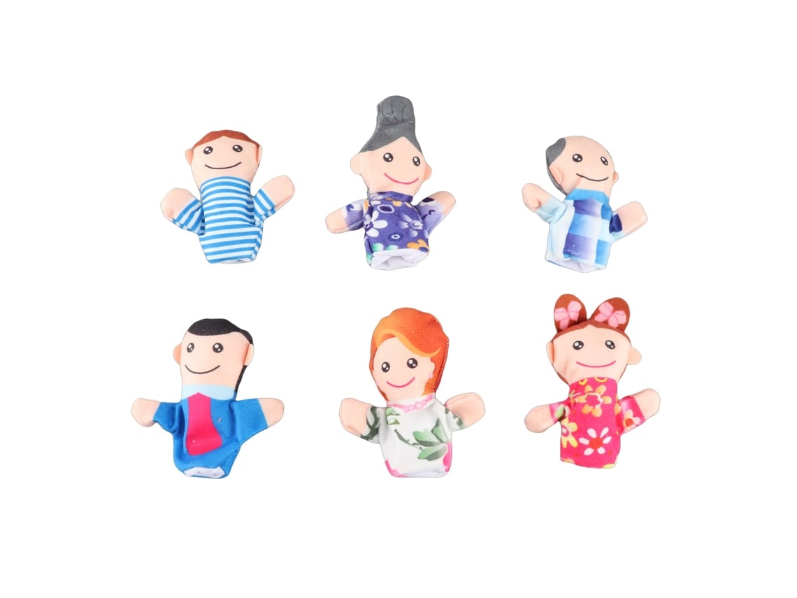 Juego De 6 Adorables Títeres De Dedo De Peluche, Accesorios Familiares Para Contar Cuentos.