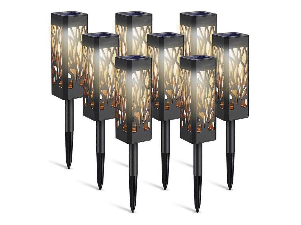 Rebe-luces Solares Exteriores 6 Piezas, Linternas Decorativas Jardín Luz Blanca Cálida, Ip65 Impermeable Auto Encendido/apagado