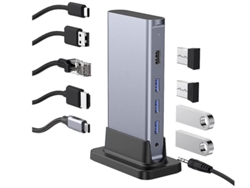 Estación de acoplamiento USB C de 100 W, HDMI 4K, Gigabit Ethernet, USB 3.0/2.0, compatible con MacBook Pro 2020, 2016, etc., color gris Yizhood
