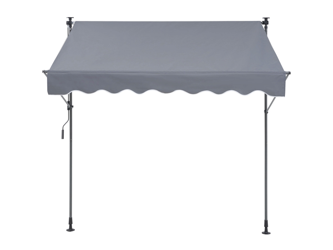Toldo retráctil para patio Succebuy de 1,9 x 1,2 m, protección solar, altura de 218 a 318 cm