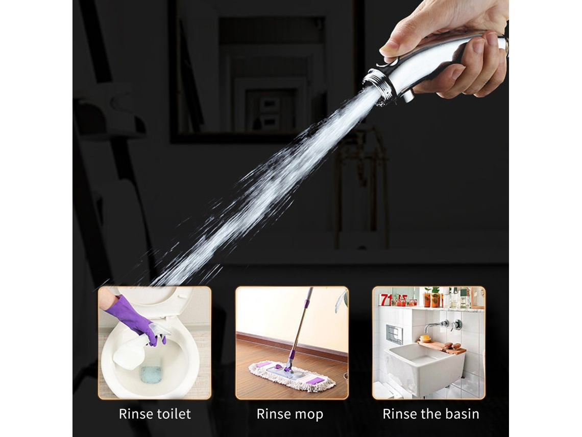 Ducha de mano giratoria con 3 configuraciones y alta presión