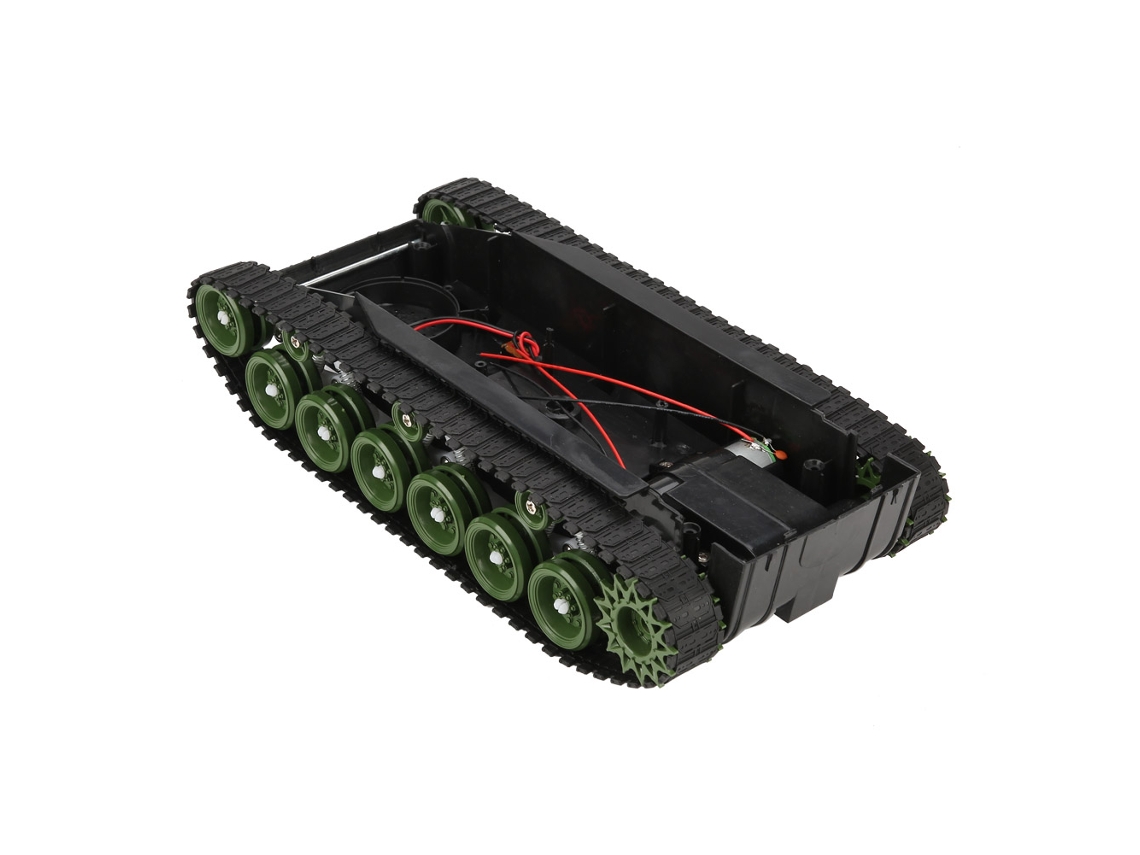 Kit de chasis de robot tanque DIY con motor DC260 de 4 V-9 V y absorción de impactos (verde)