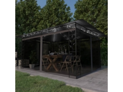 Cenador con mosquitera y guirnalda de luces LED 4x3x2,73 m Antracita Wsd503187 Lovely Home