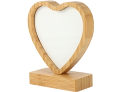 Marco Fotos Magnético Bambú Forma Corazón Portafotos Multifuncional Estilo Resistente Elegante Decoración