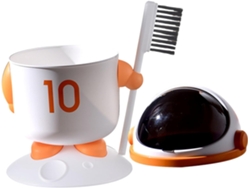 Mini Papelera De Escritorio Con Forma De Astronauta Naranja, Con Tapa Y Cepillo, Papelera Compacta Y Creativa.