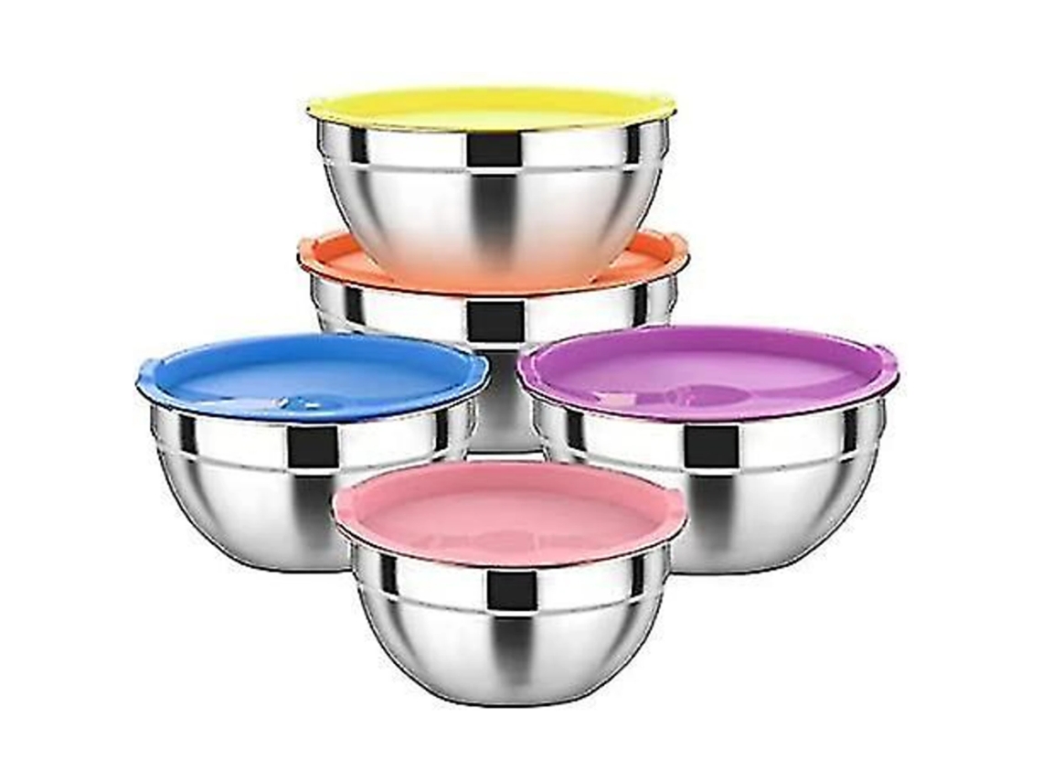 Cuencos Para Mezclar Duraderos Con Tapas Herméticas, Diseño Profundo Para Mezclar Fácilmente, Suaves Para El Cabello Y De Secado Rápido, Juego Colorid