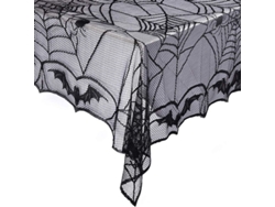2026-mantel Rectangular De Encaje De Telaraña Negra Para Fiesta De Halloween Decoración Gótica
