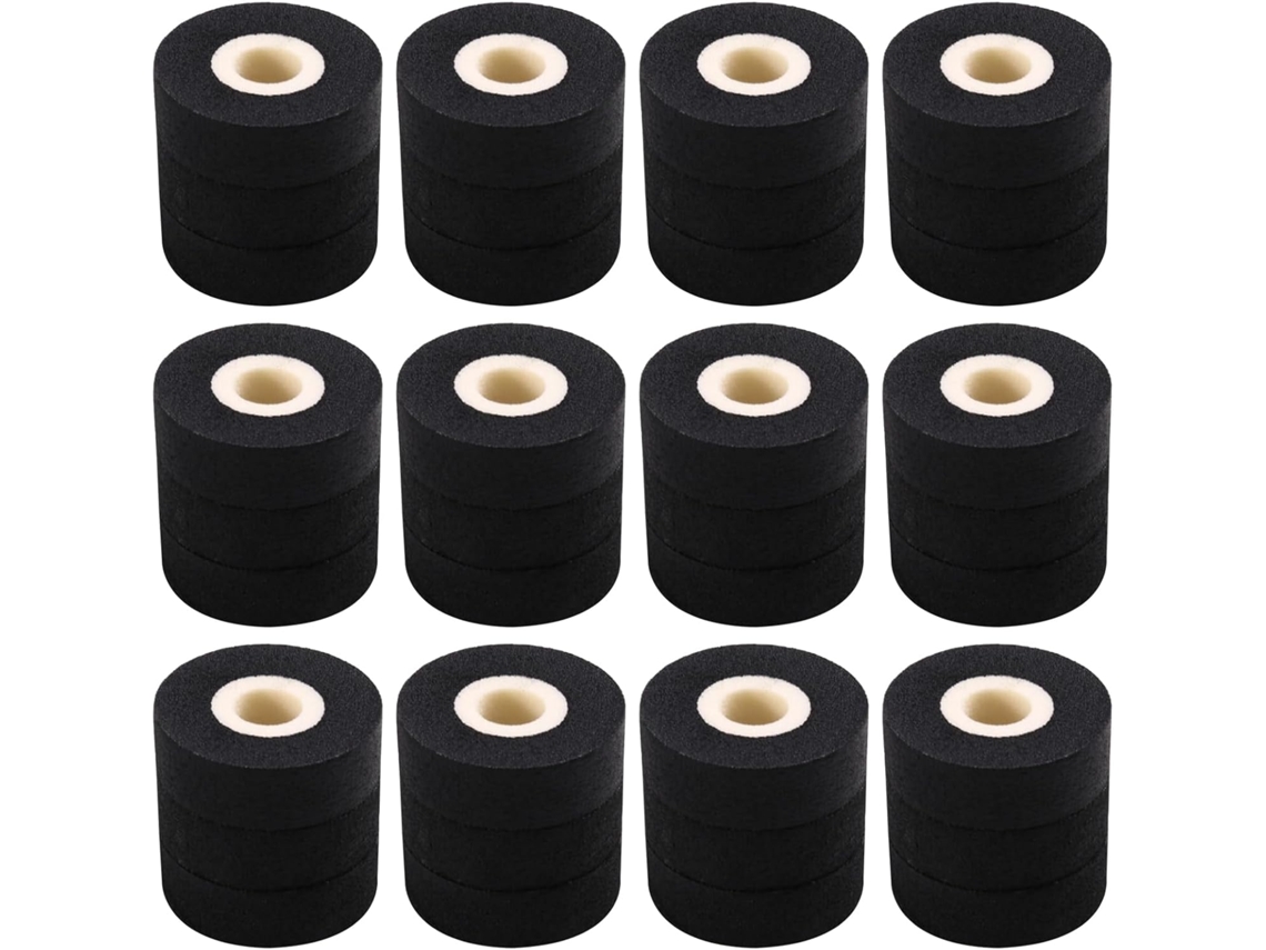 Juego de 36 rodillos de tinta negra de 36 x 10 mm para máquinas de sellado térmico Gokoco MY380F DK1000 DK1100