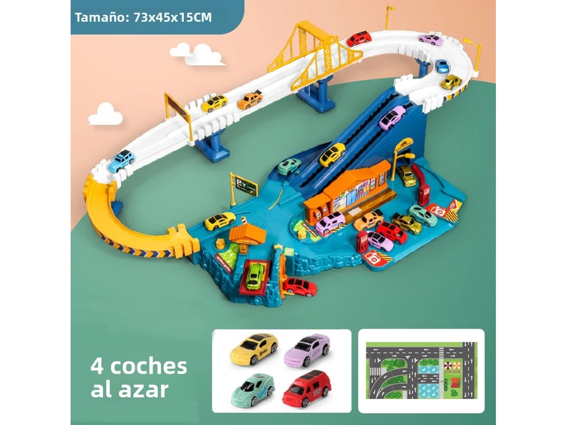 Juguete de dinosaurio, vagón de tren con aparcamiento y vías para aventuras, fabricado en plástico ABS. Mdug
