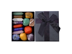 Caja de regalo con forma de columna hexagonal de piedra de cristal natural para yoga