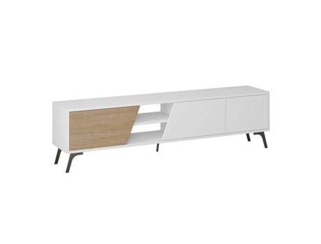 Mueble de TV VENPRODIN Fiona (180 cm - Blanco - Roble)