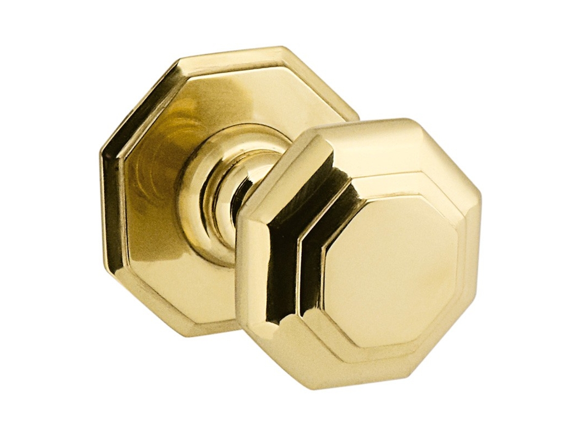 Pomo Puerta Copal Ø70 Pulido Brillo Forma Octogonal BYP