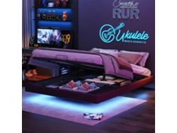 Cama 160x200cm, LED, Cama Matrimonial, Estructura de Cama