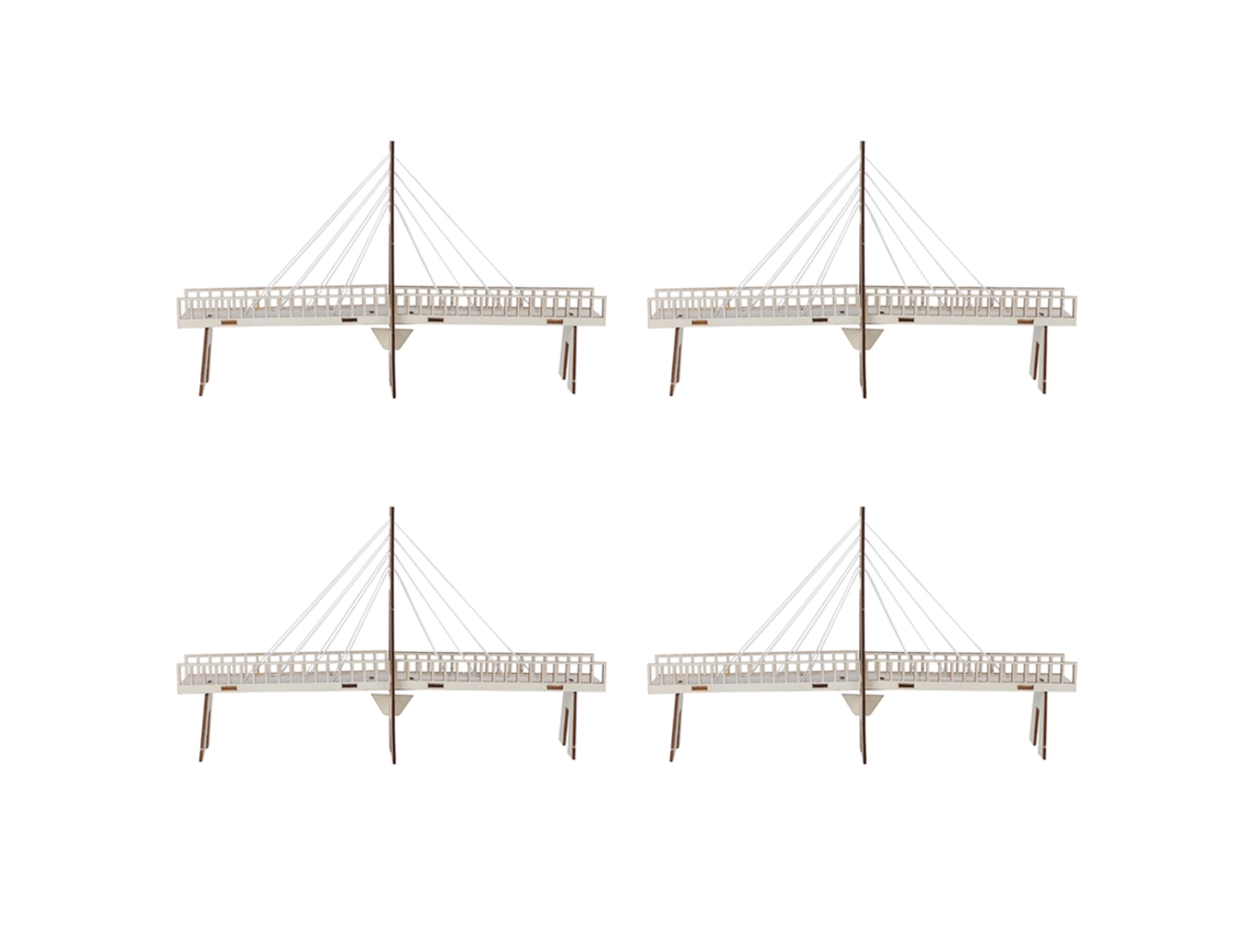 Baok-kit Puente de madera Rompecabezas experimental DIY Modelo de construcción Juguete educativo Manual 4 piezas