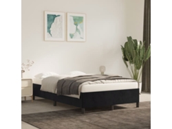 Estructura De Cama Sin Colchón Terciopelo Negro 120x200 Cm