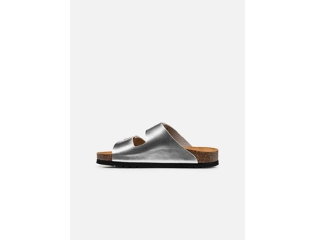 Sandalias de Mujer SCHOLL Josephine Laminado Cinza Alças Ajustáveis Conforto Gris (39)