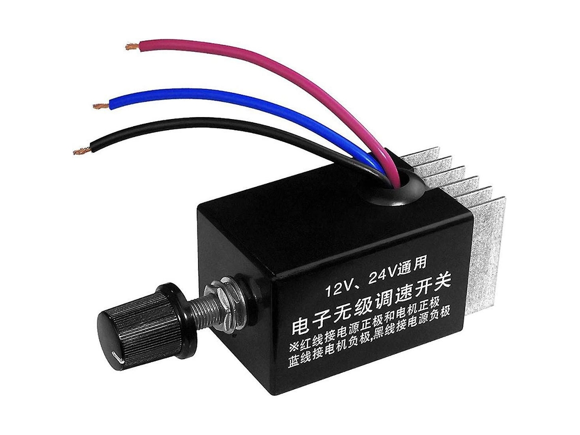Regulador velocidad motor DC 12/24V. Control ventilador y calefactor coche camión.